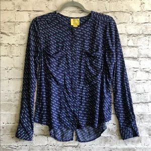 Maeve Anthropolige Clara Blue Birds Top